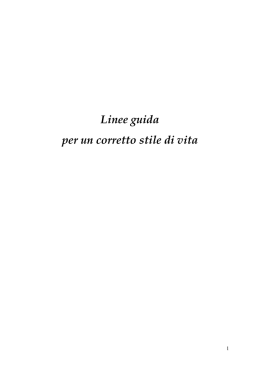 Linee guida per un corretto stile di vita