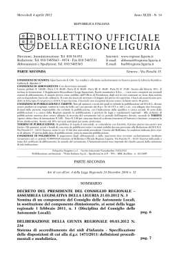 parte II - Bollettino Ufficiale Regione Liguria