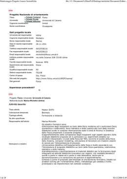 Monitoraggio - Universita` di Udine