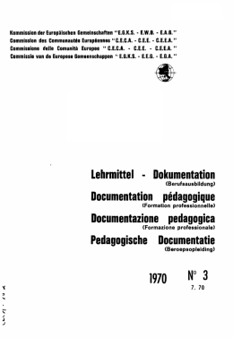 Lehrmittel - Dokumentation Documentation p&eacute;dagogique