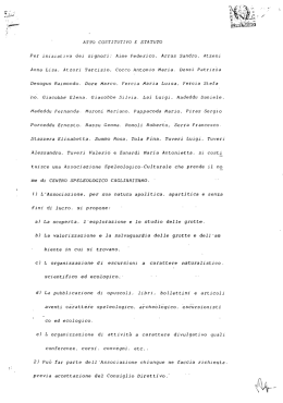 Statuto CSC - Centro Speleologico Cagliaritano