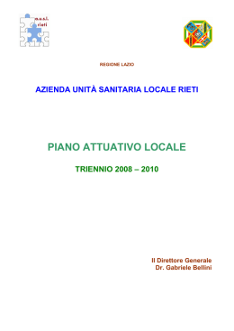 Piano Attuativo Locale 2008 - 2010