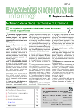 Notiziario della Sede Territoriale di Cremona