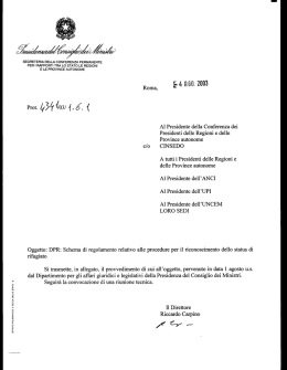 Testo ufficiale, completo di relazione illustrativa, dello schema di