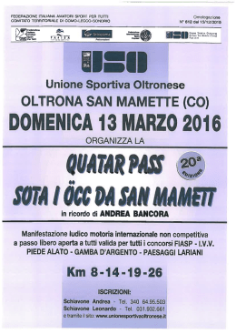 volantino - Podismo Lombardo