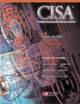 Informazioni e modulo per l`iscrizione all`esame CISA