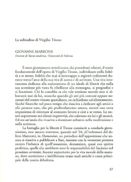 La solitudine di Virgilio Titone GIOVAN Nl MARRONE