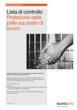 Protezione della pelle sul posto di lavoro