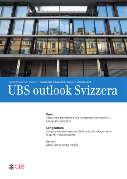UBS outlook Svizzera