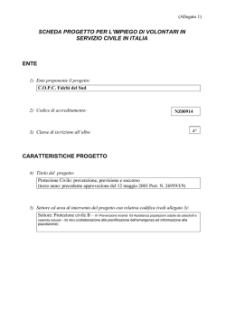 Il Nostro Progetto per l`impiego di Volontari in