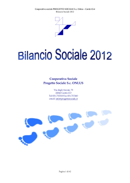 Cooperativa Sociale Progetto Sociale Sc ONLUS