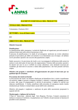 Volontariato e Territorio - ANPAS Associazione Nazionale