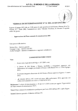 VERBALE DI DETERMINAZIONE N&deg; 34 DEL 22 GIUGNd