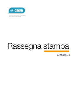 Rassegna stampa dell`8 maggio 2015