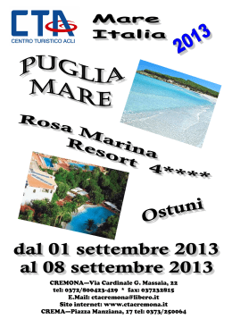 Puglia settembre, Rosa Marina Resort