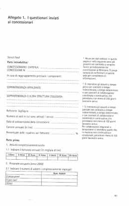 Allegato 1. I questionari inviati ai concessionari
