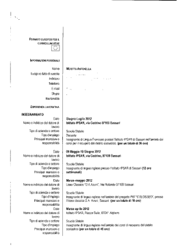 CV Morittu Antonella - Universit&agrave; di Sassari