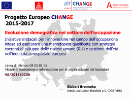 Progetto Europeo CHANGE 2015-2017 - air