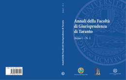 Annali della Facoltà di Giurisprudenza di Taranto