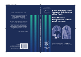 L`interpretazione di San Tommaso delle Dottrine di