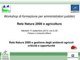 Rete Natura 2000 e gestione degli ambienti agricoli