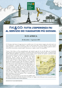 Sud Africa PROGRAMMA OK