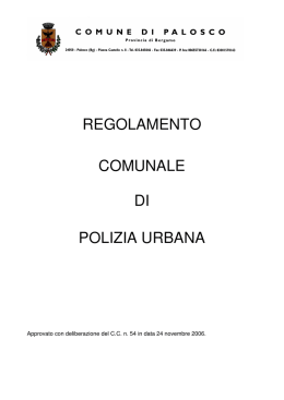 regolamento comunale di polizia urbana