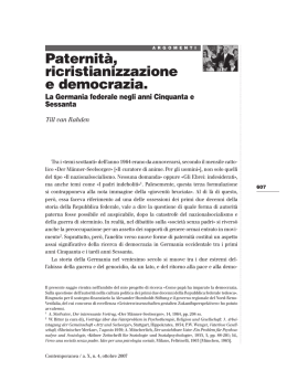 Paternit&agrave;, ricristianizzazione e democrazia.