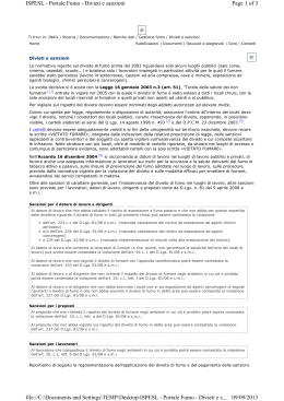 Page 1 of 3 ISPESL - Portale Fumo - Divieti e sanzioni 09/09/2013