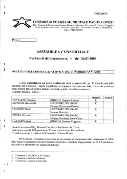 n. 4 del 26/03/2009 - oggetto - Consorzio Polizia Municipale Padova
