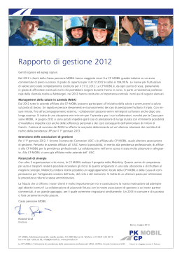 Rapporto di gestione 2012