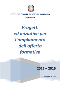 progetti 15 - Istituto Comprensivo di Bozzolo