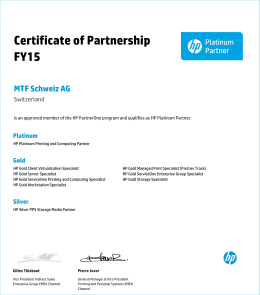 Certificate of Partnership FY15
