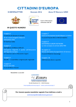 Newsletter CIED n.1 gennaio 2016