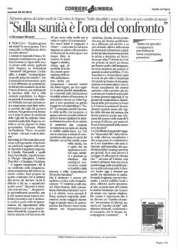 Rassegna Stampa - CISL FP Umbria