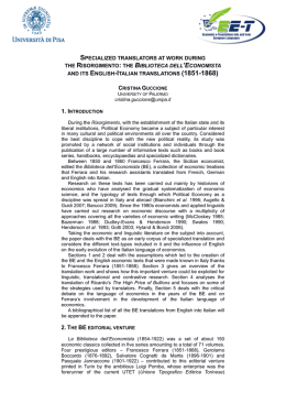 specialized translators at work during the risorgimento - The EE