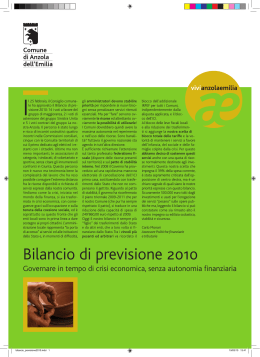 Bilancio di previsione 2010 - Comune di Anzola dell`Emilia