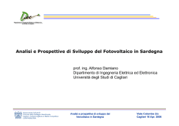 Analisi e Prospettive di Sviluppo del Fotovoltaico in Sardegna