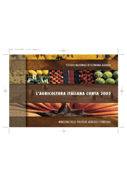 L`agricoltura italiana conta 2003 - Dipartimento di Scienze Statistiche