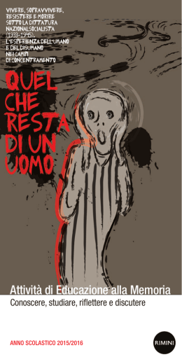 Opuscolo Attivit&agrave; di Educazione alla Memoria a.s.