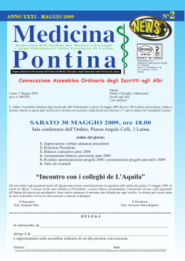 Medicina Pontina News - Maggio 2009 n. 2