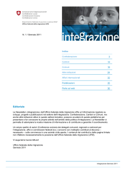 Newsletter "integrazione" N. 1 / gennaio 2011