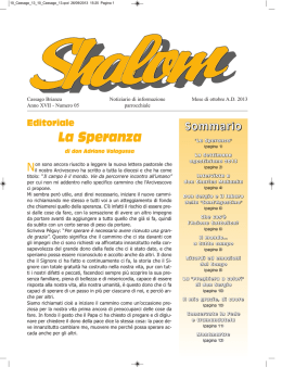 Shalom - Ottobre 2013 - parrocchia di cassago brianza