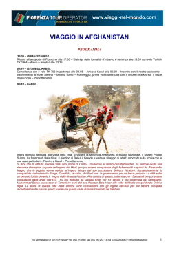 VIAGGIO IN AFGHANISTAN