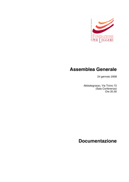 Assemblea Generale Documentazione
