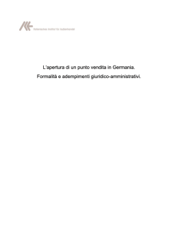 L`apertura di un punto vendita in Germania