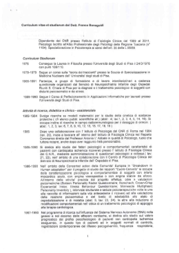 Curriculum vitae et studiorum del Dott. Franco Bonaguidi
