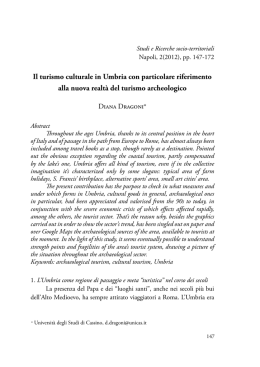 Il turismo culturale in Umbria con particolare
