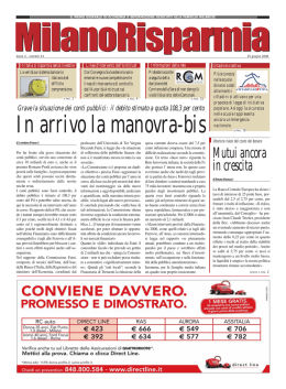 In arrivo la manovra-bis