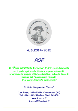 POF 2014/2015 - Istituto Comprensivo "Serra"
